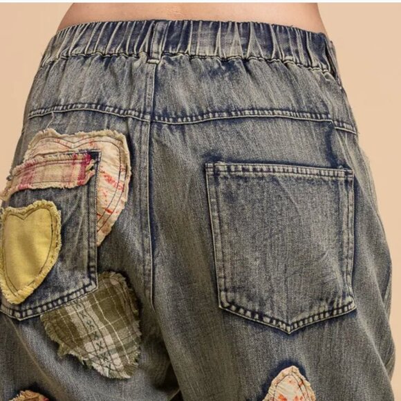 BLUE VELVET HEART PATCHWORK JEAN - Picture 7 of 15